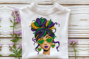 Mardi Gras Mama Messy Bun Png, an Illustration by Sublimation Artist (Thumbnail 6 of 6)