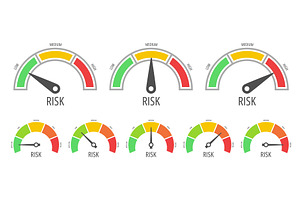 Risk meter. Color dashboard gauge, a Finance Illustration by winwin.art