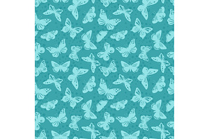 Lace Butterflies Silhouettes Vector