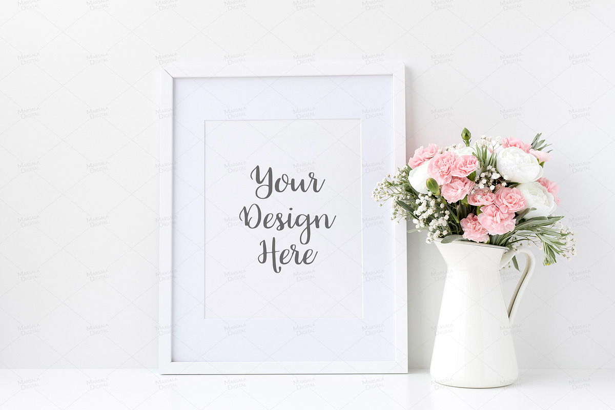 White Frame Mockup Bundle Set of 10, a Print Template by Marsala Digital (Photo 2 of 11)