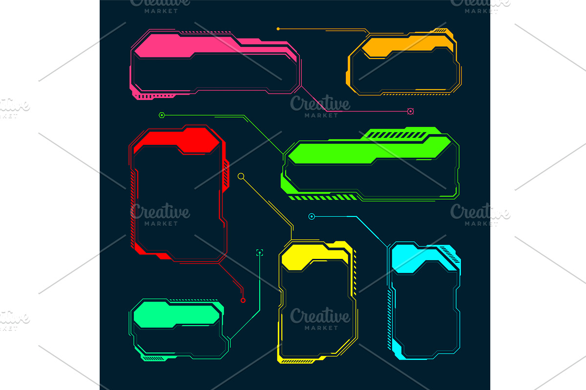 Futuristic HUD or UI elements. Sci, a Technology Illustration by 32pixels