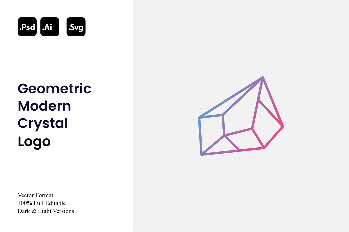 Geometric Modern Crystal Logo, a Branding & Logo Template by Luxury Logos (Photo 1 of 4)