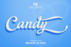 Candy Text Effect PSD