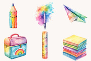 Pastel Cute Back to School Clipart, a Seasonal Illustration by Designworld (Thumbnail 6 of 11)