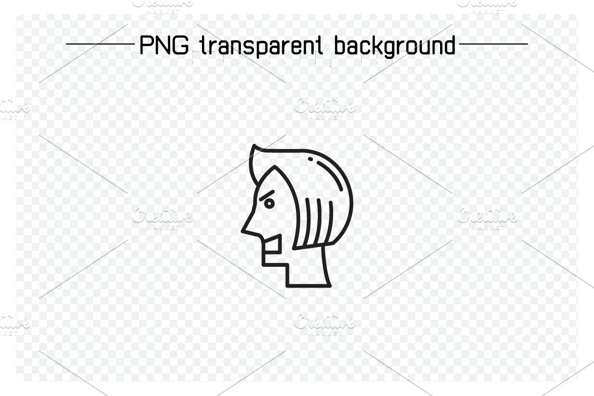 Comic Human Face Profile Icons Set, a Person Illustration by Designfour (Photo 2 of 7)