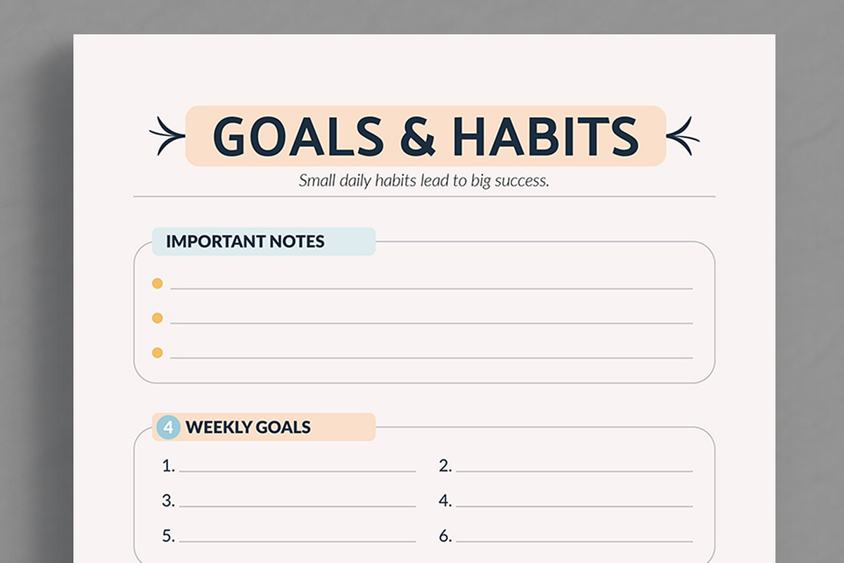 Daily Planner And Habit Tracker, a Stationery Template by ContestDesign (Photo 4 of 5)