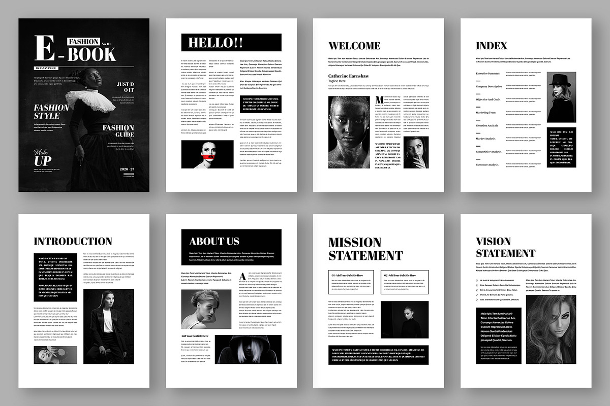 Modern Fashion eBook Template, an UI Kit Template by ContestDesign (Photo 2 of 3)