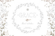 GRACE Floral Watercolor and Line art, a Decorative Illustration by Kreker Kate (Thumbnail 1 of 10)