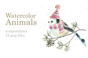 Watercolor Compositions Animals, an Animal Illustration by Budogoshch (Thumbnail 1 of 6)
