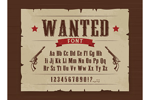 Wild West Wanted Font With Letters