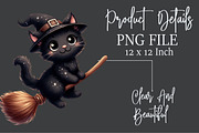 Nursery Halloween Black Cat Clipart, an Illustration by Rose Art (Thumbnail 7 of 7)