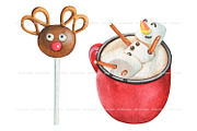 Watercolor Christmas Sweets Clipart, a Food Illustration by ArtfulStudio (Thumbnail 7 of 10)