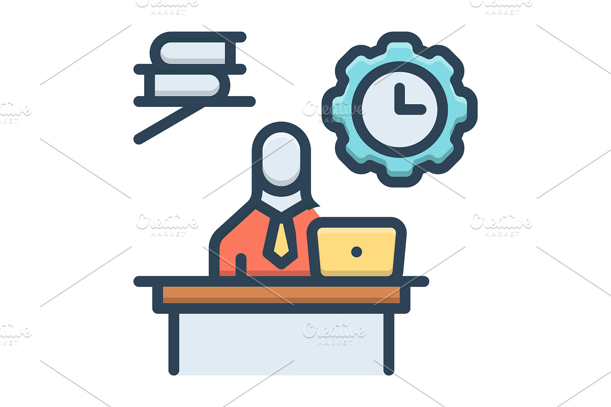 Time management color icon, a Duotone Icon by Creative priyanka