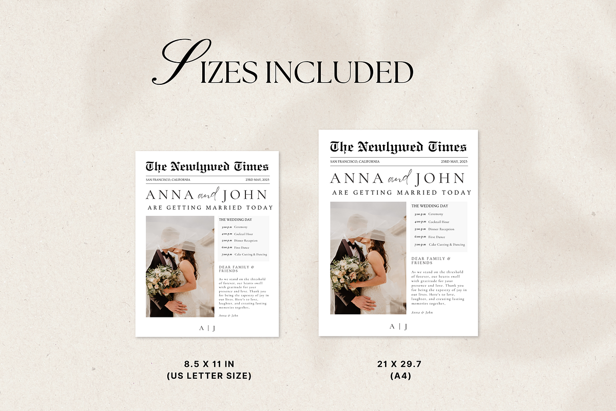 Wedding Newspaper Program Template, a Stationery Template by Matisse Studio (Photo 5 of 8)
