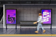 Billboard in Subway Station Mockup, an Advertising Mockup by skybluecreative (Thumbnail 2 of 2)