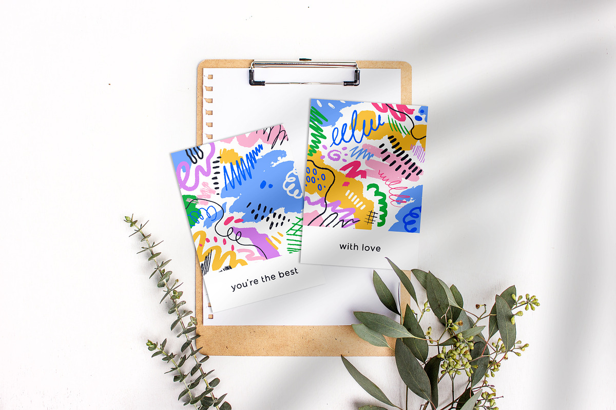Abstract doodle card backgrounds set, a Background Graphic by Good Studio (Photo 8 of 8)
