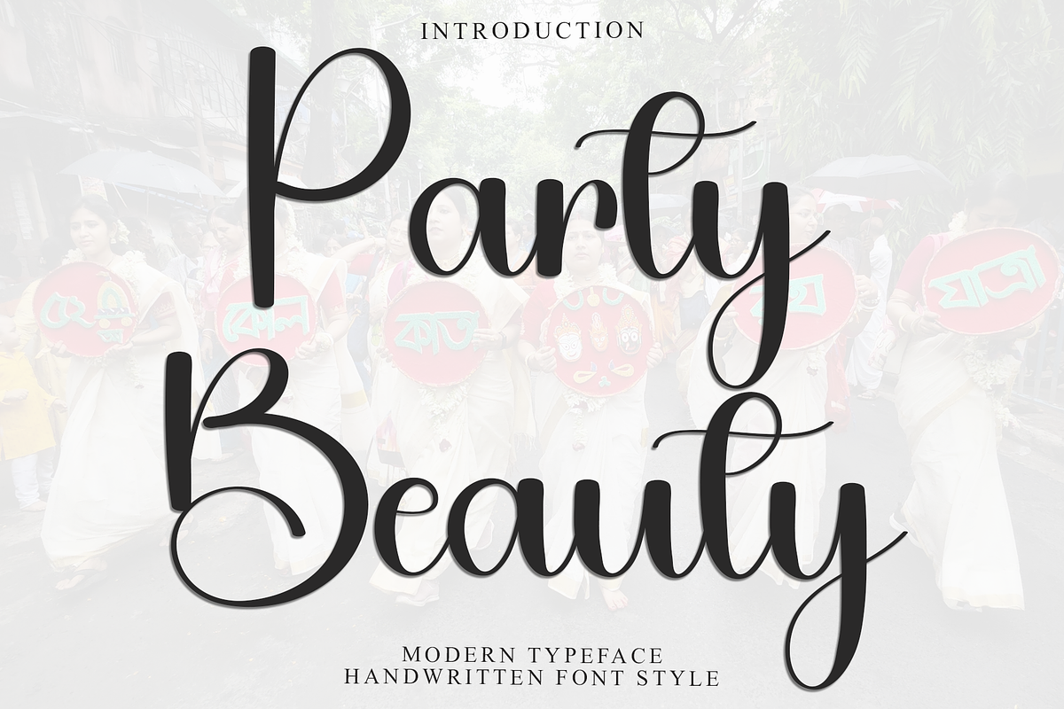 Party Beauty, a Handwritten Font by InermediaSTUDIO (Photo 1 of 8)