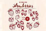 Whimsical Berry Fruit Bundle SVG PNG, a Food Illustration by Marie T (Thumbnail 3 of 36)
