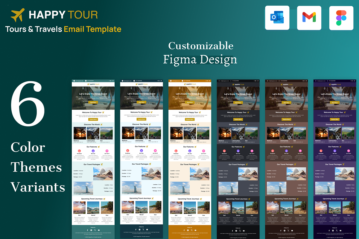 Happy Tour | Figma Design, an Email Template by Lucid_Solutions (Photo 1 of 7)