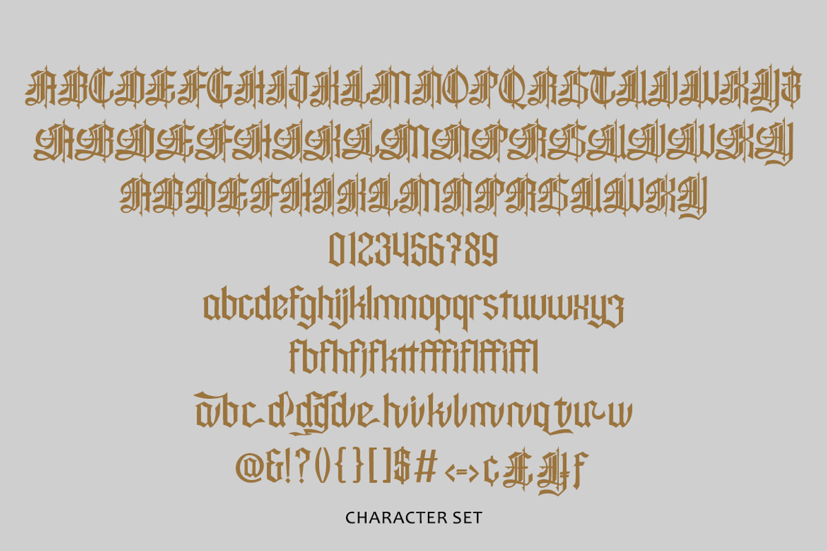 Rettvik - Blackletter Typeface, a Blackletter Font by Arendxstudio (Photo 5 of 9)