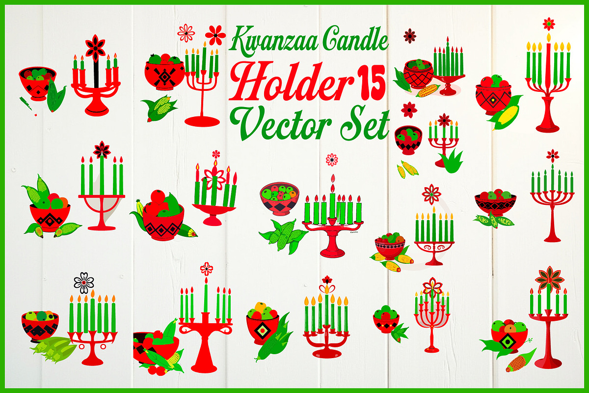 Kwanzaa Candle Holder Vector Set, an Object Graphic by Designs_River (Photo 16 of 16)