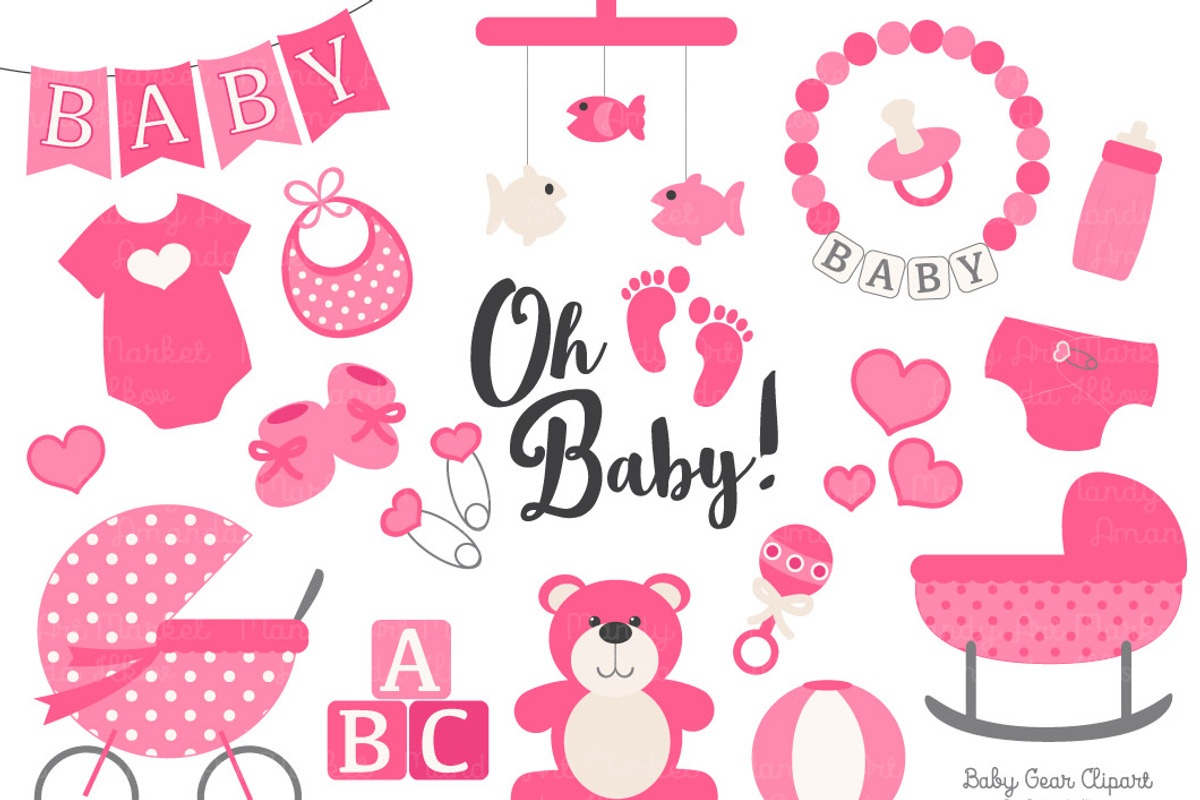 Hot Pink Baby Clipart, an Illustration by Amanda Ilkov (Photo 1 of 2)
