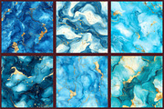 Blue Ink and Gold Foil Digital Paper, a Pattern Graphic by designcity5 (Thumbnail 3 of 5)