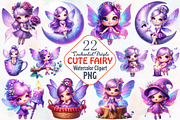 Purple Cute Fairy Clipart, an Illustration by RobertsArt (Thumbnail 1 of 7)
