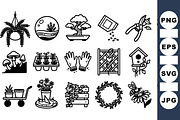 Hand Drawn Garden Icons Set, an Illustration by designvectx (Thumbnail 1 of 3)