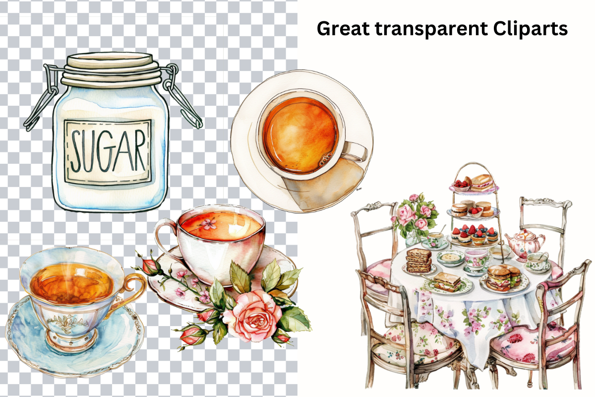 English Tea Party Illustration PNG, a Decorative Illustration by Paper Artsthetics (Photo 2 of 4)