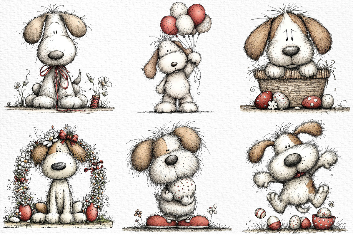 Whimsical Easter Dog Clipart, an Illustration by Craft Nest (Photo 6 of 11)