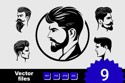 Man's head silhouette vector.
