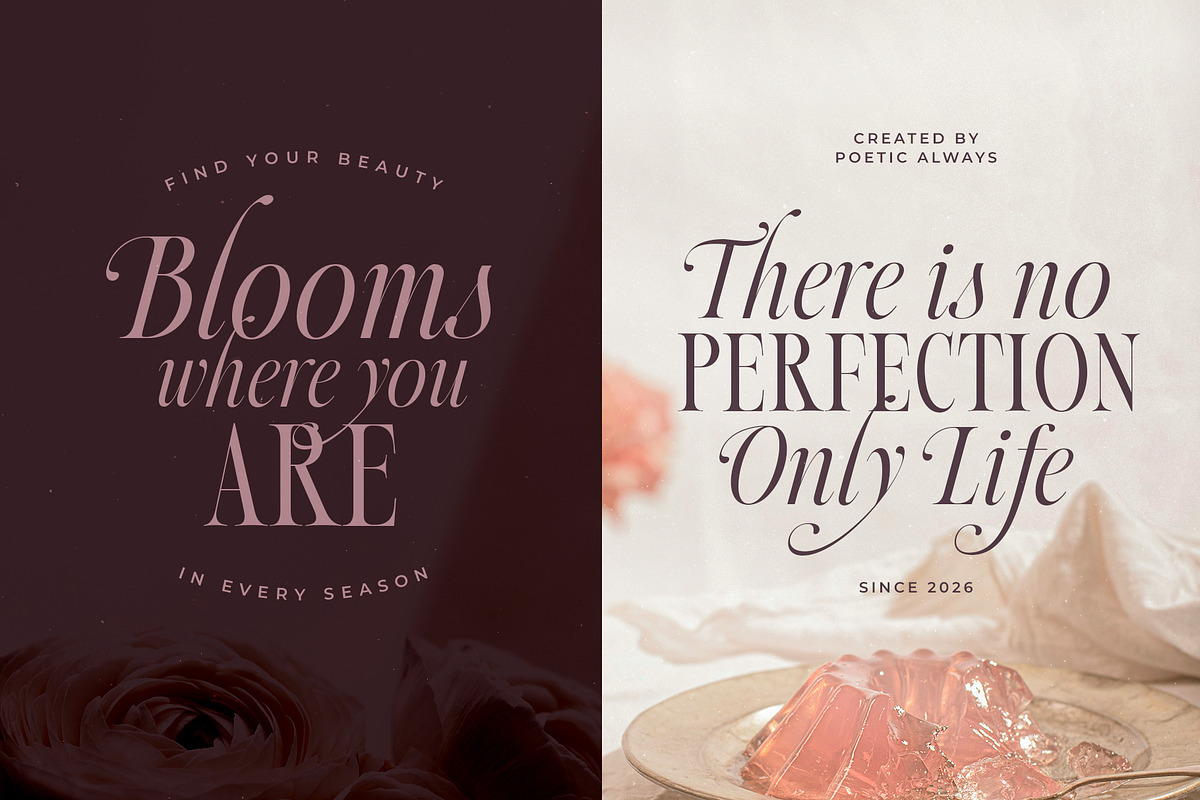 Poetic Always - Beauty Serif, a Serif Font by Sarid Ezra (Photo 8 of 9)