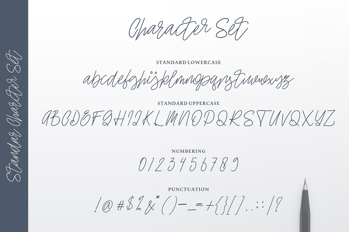 Ellaine Monoline Signature Font preview 4