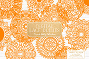 Orange Lace Doily Vectors, an Illustration by Amanda Ilkov (Thumbnail 1 of 4)