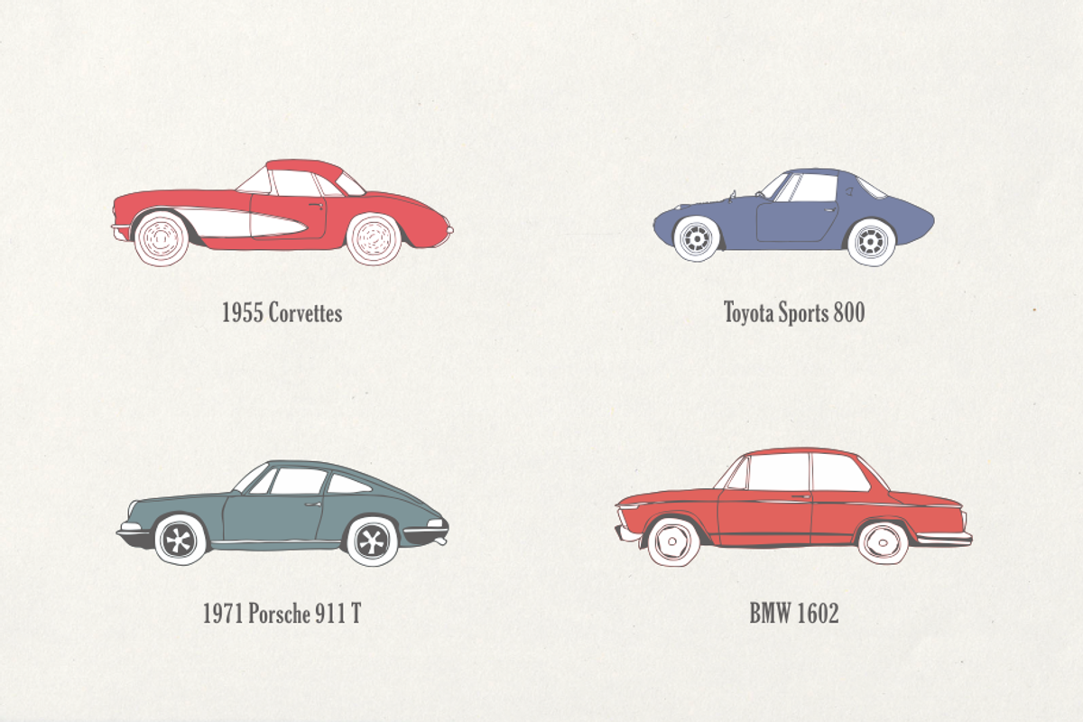 30 Vintage Cars Bundle, an Illustration by Storyteller Imagery (Photo 6 of 8)