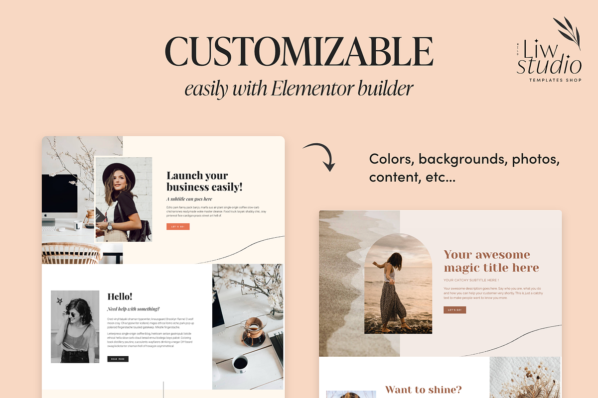 Feminine WordPress Theme Elementor, a WordPress Template by Liw studio (Photo 7 of 8)