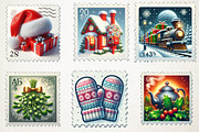Cozy Holiday Mail Stamp Collection, an Illustration by RobertsArt (Thumbnail 5 of 5)