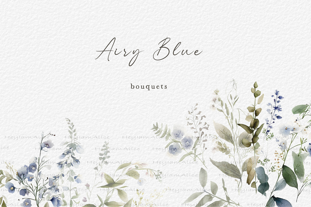 Airy Blue Floral, a Decorative Illustration by heyiamalice (Photo 4 of 11)