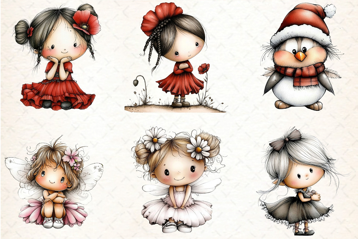 Whimsical Fairy Clipart Bundle, an Illustration by DreamCafeArt (Photo 7 of 7)
