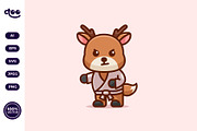 Simple Karate Deer Warrior cartoon, an Animal Illustration by Satisfactoons (Thumbnail 2 of 3)