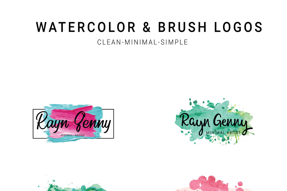 Watercolor & Brush Stroke Logos Kit, a Branding & Logo Template by AN Productions (Photo 22 of 50)
