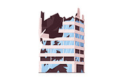 Broken ruined house buildings set, an Object Illustration by Good Studio (Thumbnail 11 of 14)