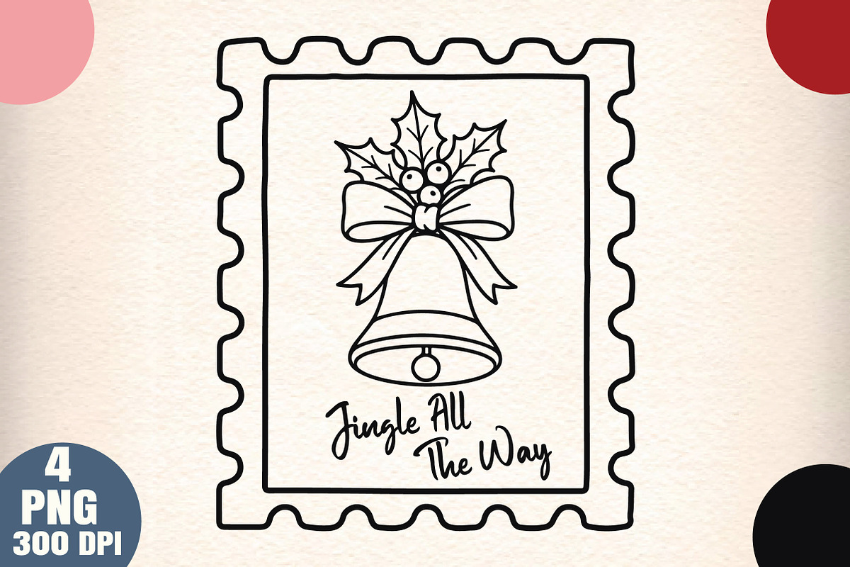 Christmas Bell Stamp PNG, an Illustration by Daily.Designs (Photo 1 of 6)