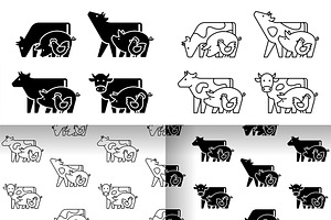 Farm animals logo, a Graphic by NataliiaVolyk