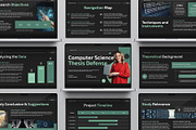 Green Black Modern Thesis Defense, a Presentation Template by Claymoon Lab (Thumbnail 1 of 2)