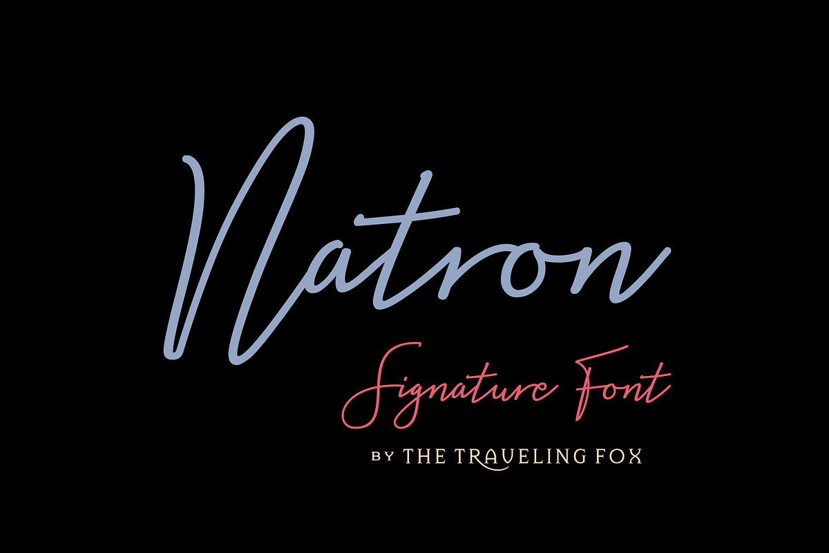 Natron - Monoline Signature Font preview 2
