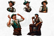 Oktoberfest Bavarian Men Clipart Set, a Seasonal Illustration by ThatsDesignArt (Thumbnail 8 of 9)