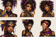 Mardi Gras Afro Little Girl Clipart, an Illustration by SVGArt (Thumbnail 8 of 8)