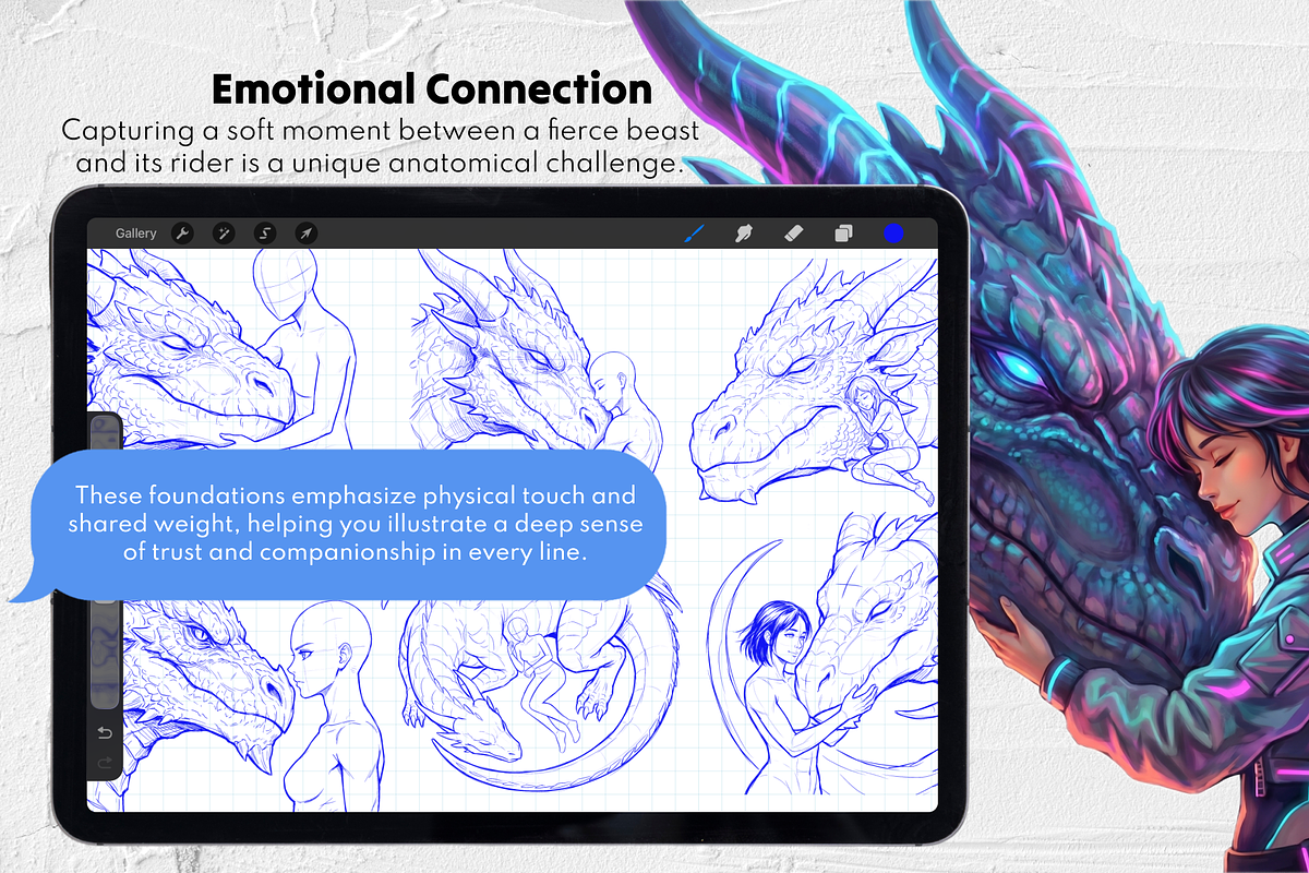 Dragon Rider Bases Procreate Stamps, a Brush Add-On by Selentaori Studio (Photo 8 of 11)